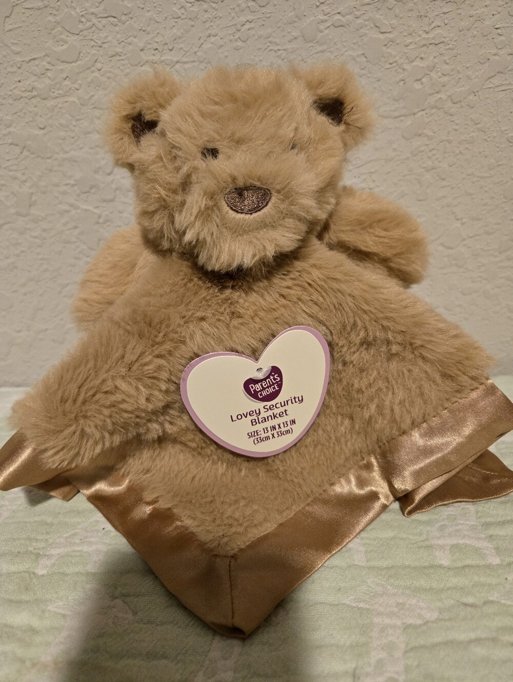 NWT Parent's Choice Lovey Security Blanket Bear Plush.
